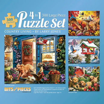 Country Living 4in1 Multipack Jigsaw Puzzle Bundle by Larry Jones