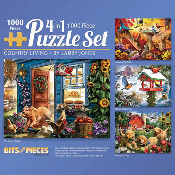 Country Living 4in1 Multipack Jigsaw Puzzle Bundle by Larry Jones