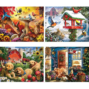 Country Living 4in1 Multipack Jigsaw Puzzle Bundle by Larry Jones