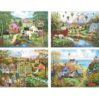 Set of 4 Mary Ann Vessey Jigsaw Puzzles