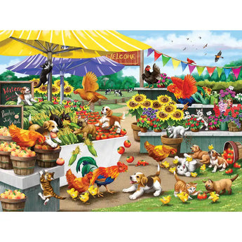 Mischief at the Farm Stand 300 Large Piece Jigsaw Puzzle