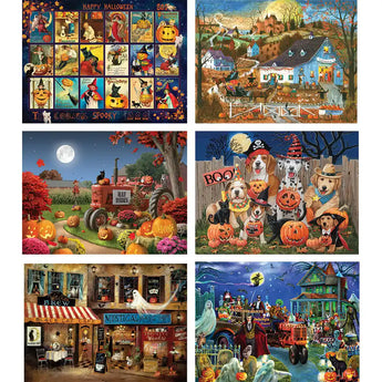 Set of 6 Halloween Jigsaw Puzzles