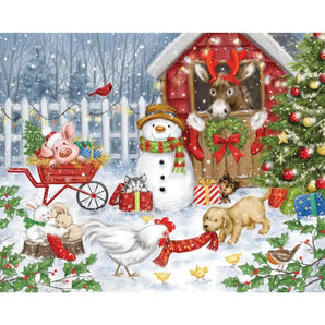 Christmas Farm Animals 1000 Large Piece Jigsaw Puzzle