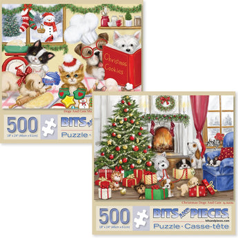 Set of 2 Makiko Christmas Critters Jigsaw Puzzles