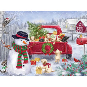 Red Truck With Puppies Jigsaw Puzzle