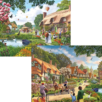 Village Life 4in1 Multipack Jigsaw Puzzle Bundle by Steve Crisp