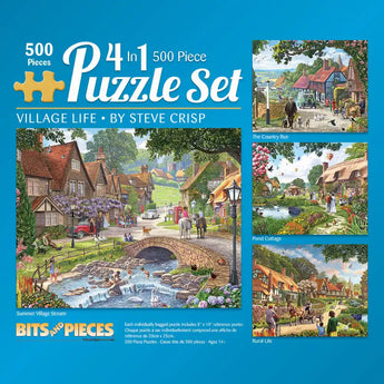 Village Life 4in1 Multipack Jigsaw Puzzle Bundle by Steve Crisp