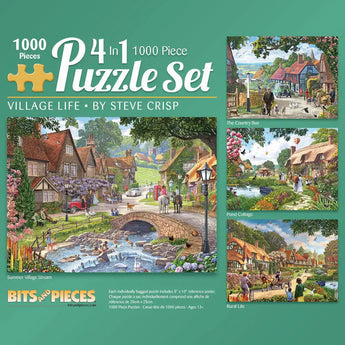 Village Life 4in1 Multipack Jigsaw Puzzle Bundle by Steve Crisp