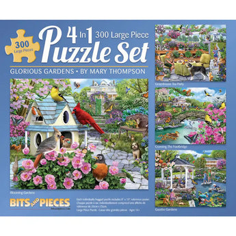 Glorious Gardens 4in1 Multipack Jigsaw Puzzle Bundle by Mary Thompson