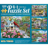 Glorious Gardens 4in1 Multipack Jigsaw Puzzle Bundle by Mary Thompson