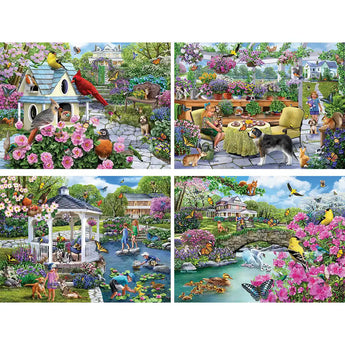 Glorious Gardens 4in1 Multipack Jigsaw Puzzle Bundle by Mary Thompson