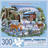 Forest Friends by the Old Mill Shaped Jigsaw Puzzle