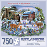 Forest Friends by the Old Mill Shaped Jigsaw Puzzle