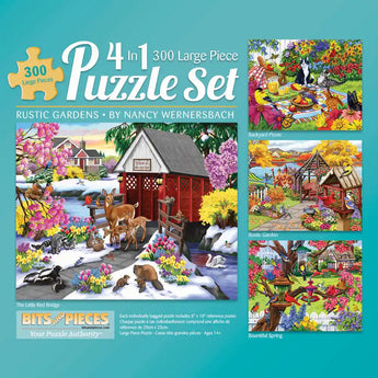 Rustic Gardens 4in1 Multipack Jigsaw Puzzle Bundle by Nancy Wernersbach