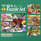 Rustic Gardens 4in1 Multipack Jigsaw Puzzle Bundle by Nancy Wernersbach