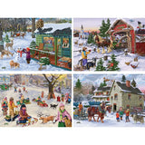 Set of 4 Joseph Burgess 1000 Piece Winter Jigsaw Puzzles