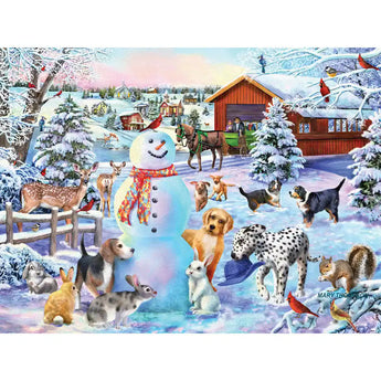 Playing In the Snow 500 Piece Jigsaw Puzzle