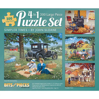 Simpler Times 4in1 Multipack Jigsaw Puzzle Bundle by John Sloane