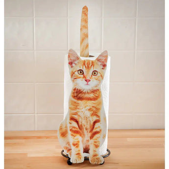 Yellow Kitty Paper Towel Holder