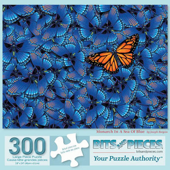 Monarch In A Sea Of Blue Jigsaw Puzzle