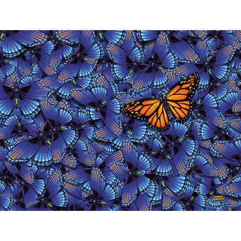 Monarch In A Sea Of Blue Jigsaw Puzzle