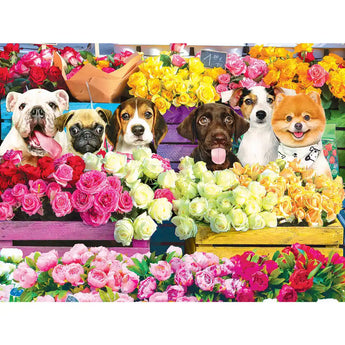 Flower Market Pups Jigsaw Puzzle