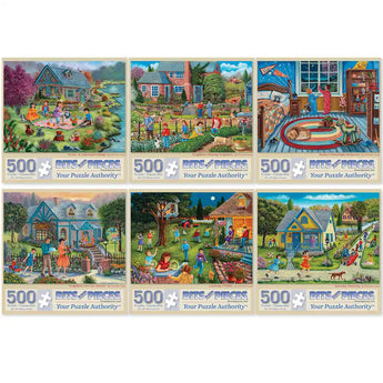 Set of 6 Christine Carey 500 Piece Jigsaw Puzzles Bits and Pieces