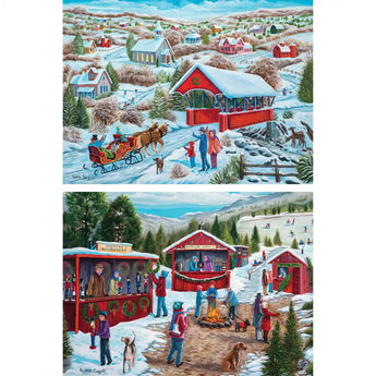 Set of 2 Christine Carey Jigsaw Puzzles