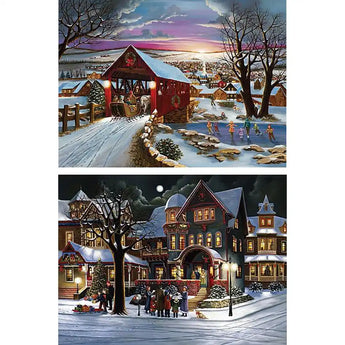 Set of 2 The Joys of Christmas Jigsaw Puzzles