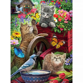 Kittens On A Wheelbarrow 300 Large Piece Jigsaw Puzzle