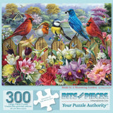 Birds In A Blooming Garden Jigsaw Puzzle