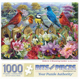 Birds In A Blooming Garden Jigsaw Puzzle