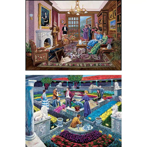 Set of 2 Gene Dieckhoner Jigsaw Puzzles