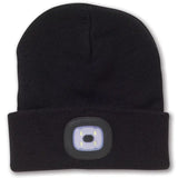 Beanie Hat with LED Light Black