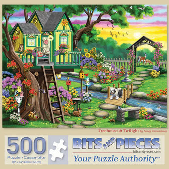 Treehouse At Twilight 500 Piece Jigsaw Puzzle