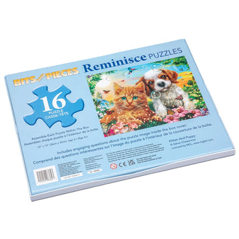 Kitten and Puppy Extra Large Piece Reminisce Jigsaw Puzzle