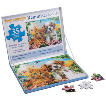 Kitten and Puppy Extra Large Piece Reminisce Jigsaw Puzzle