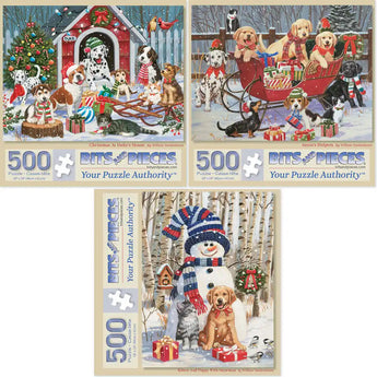 Set of 3 William Vanderdasson Holiday Fun Jigsaw Puzzles