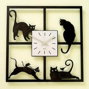 Cats in the Window Clock