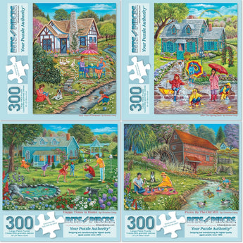 Set of 4  Christine Carey Jigsaw Puzzles