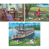 Set of 3 John Sloane 300 Large Piece Jigsaw Puzzles