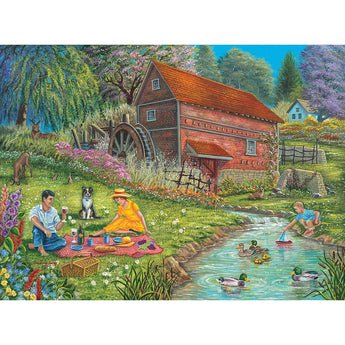 Picnic By The Old Mill Jigsaw Puzzle