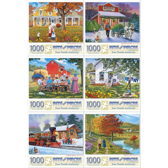 Set of 6 John Sloane Jigsaw Puzzles