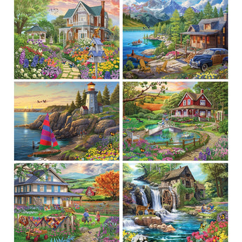 Set of 6 Bigelow Illustrations Jigsaw Puzzles