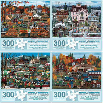 Set of 4 Debbi Wetzel Jigsaw Puzzles