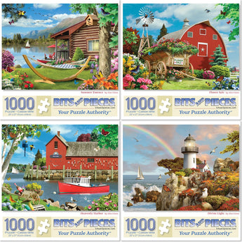 Set of 4  Alan Giana Summer Jigsaw Puzzles