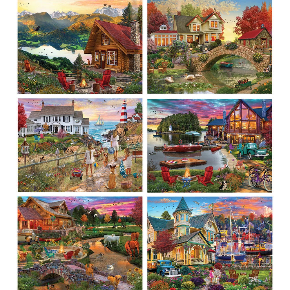 Set of 6 David Maclean Jigsaw Puzzles