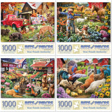 Set of 4 Larry Jones Fall Jigsaw Puzzles