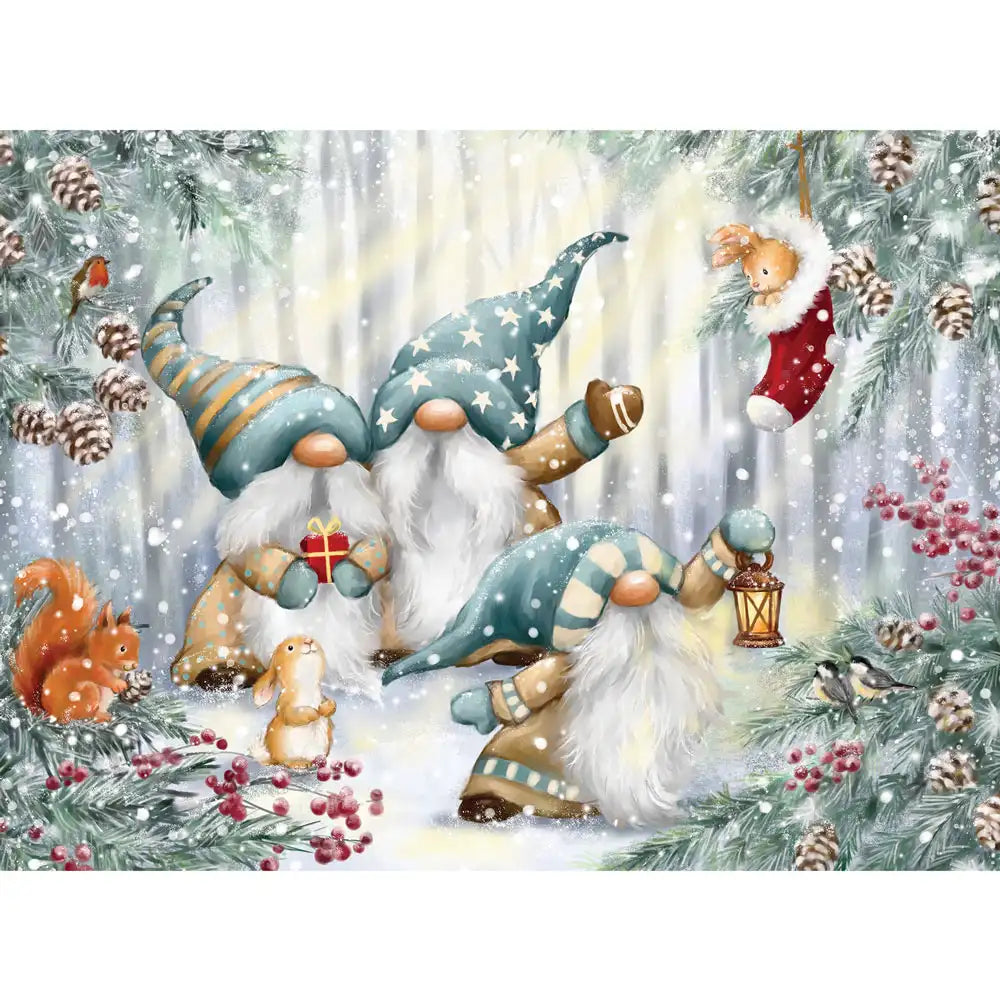 Gnomes In Snowy Forest Jigsaw Puzzle