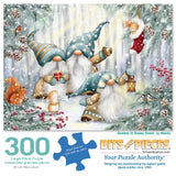 Gnomes In Snowy Forest Jigsaw Puzzle